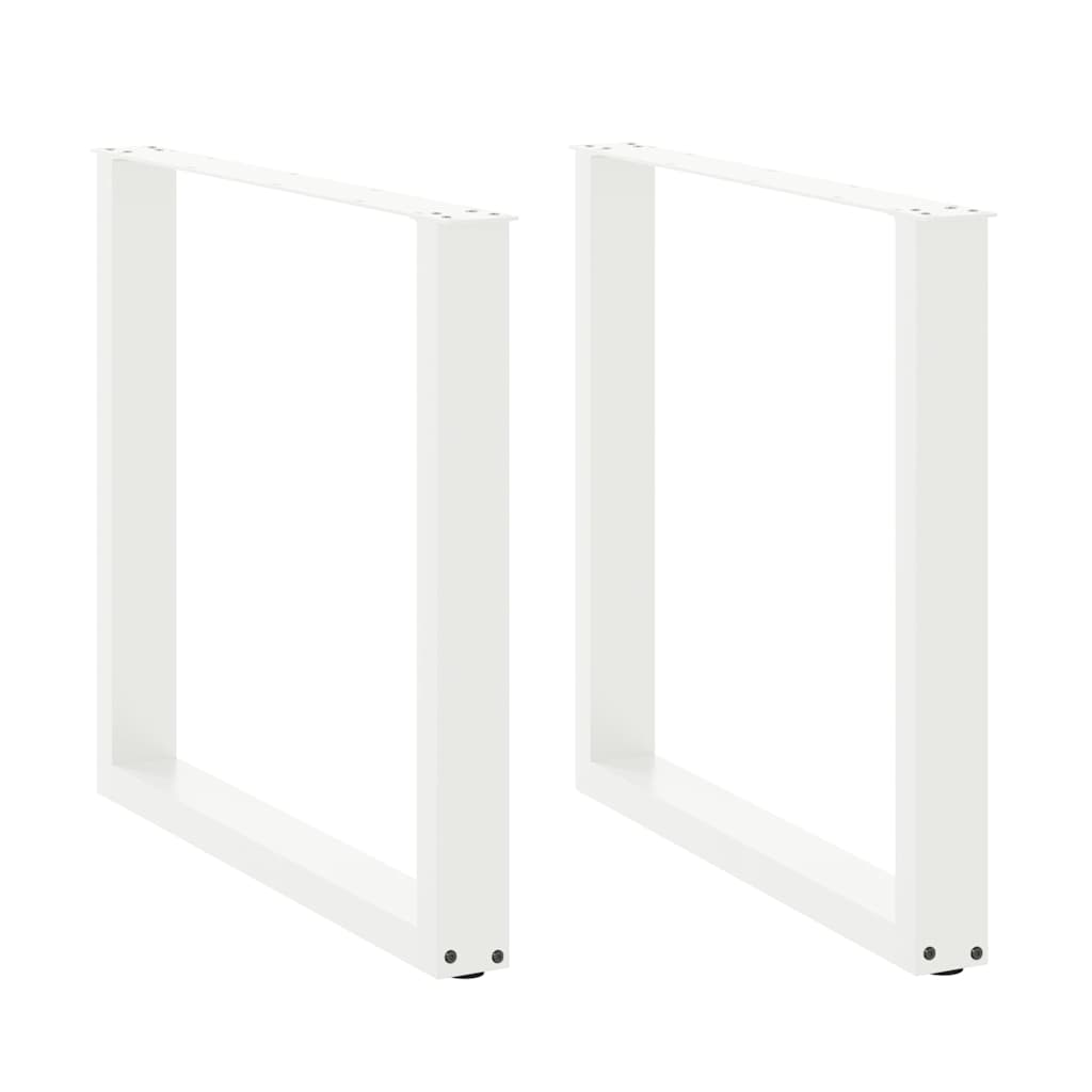 Dining Table Legs U-Shaped 2 pcs White 90x(72-73) cm Steel