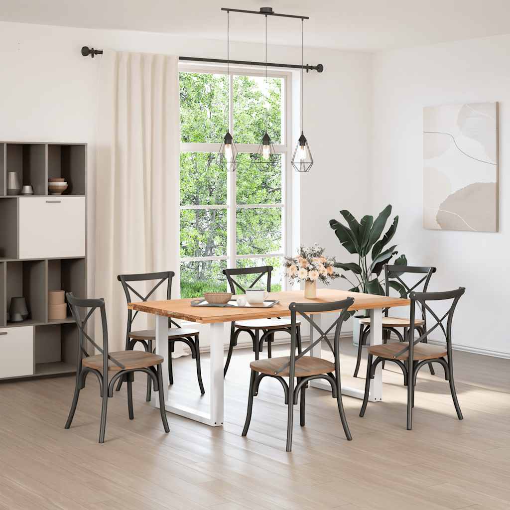 Dining Table Legs U-Shaped 2 pcs White 90x(72-73) cm Steel