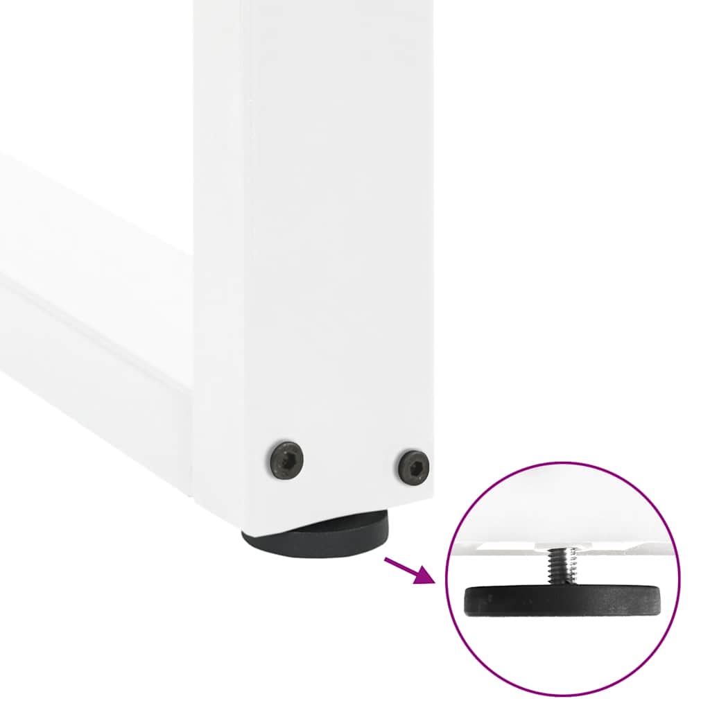 Dining Table Legs U-Shaped 2 pcs White 90x(72-73) cm Steel