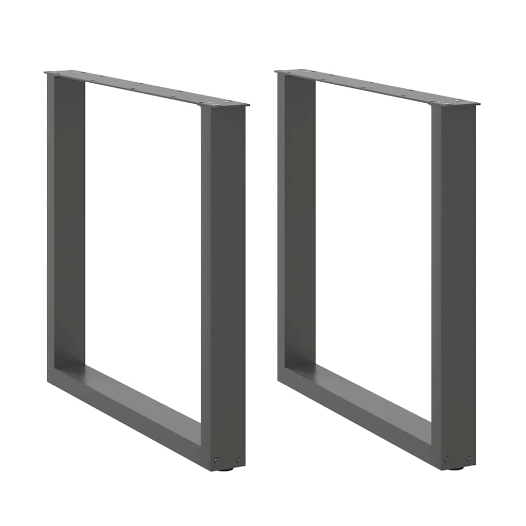 Dining Table Legs U-Shaped 2 pcs Anthracite 90x(72-73) cm Steel