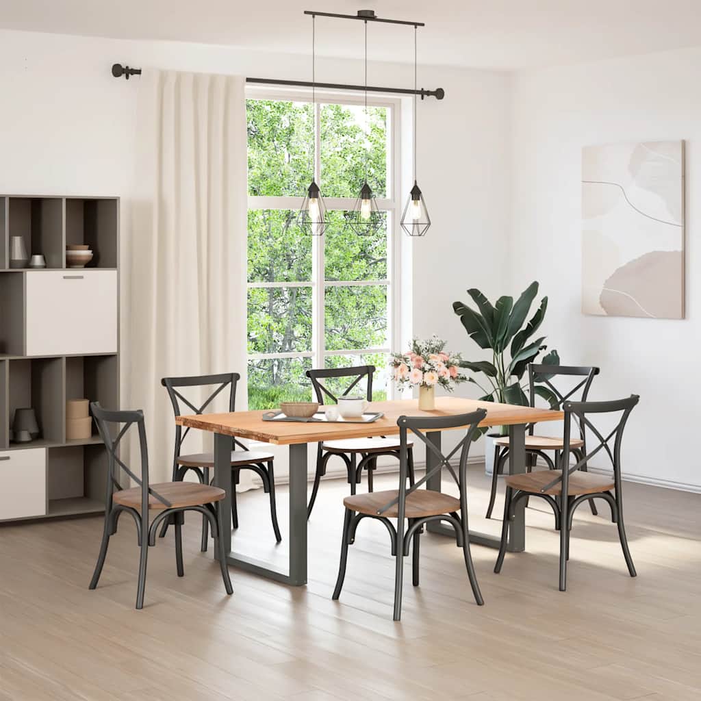 Dining Table Legs U-Shaped 2 pcs Anthracite 90x(72-73) cm Steel
