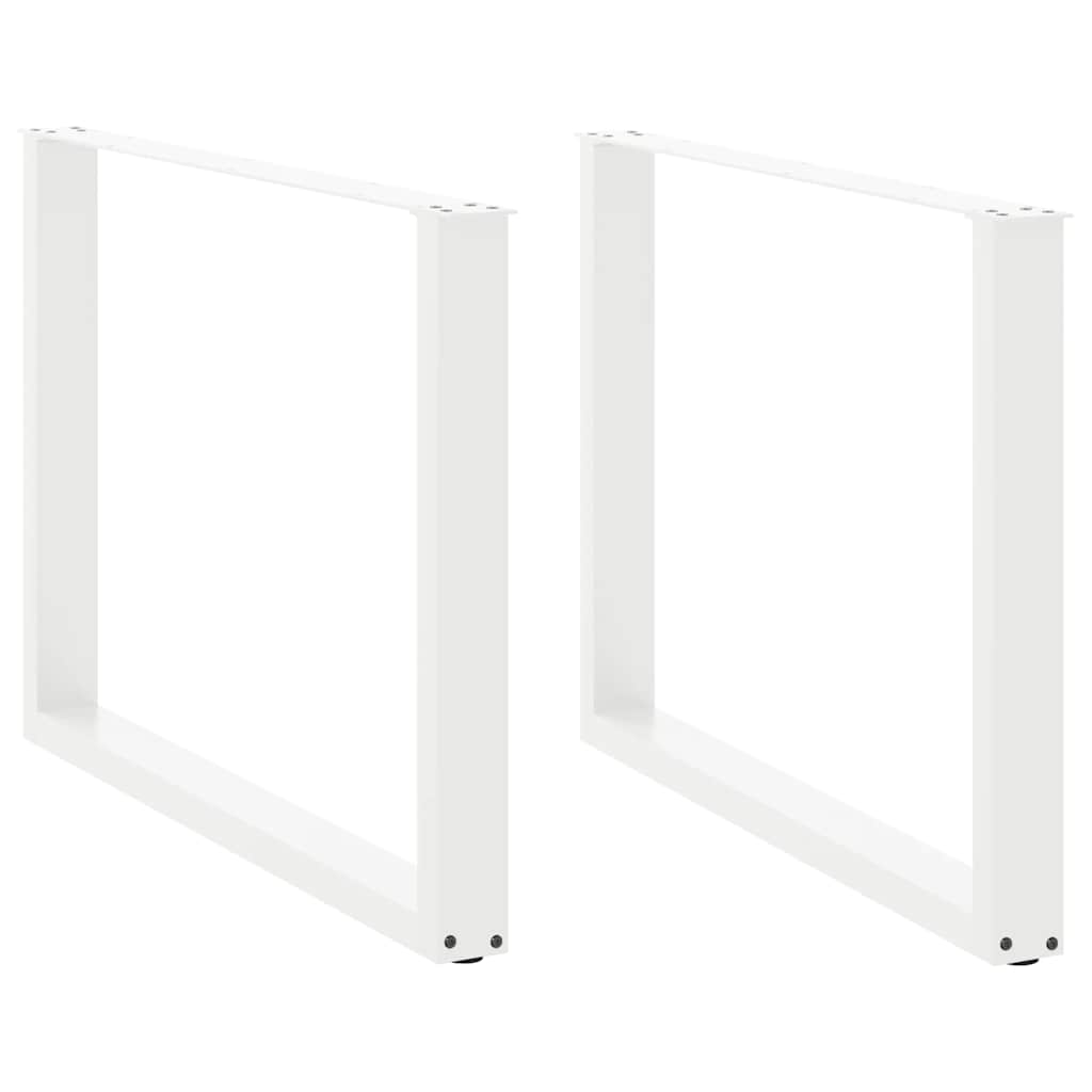 Dining Table Legs U-Shaped 2 pcs White 100x(72-73) cm Steel