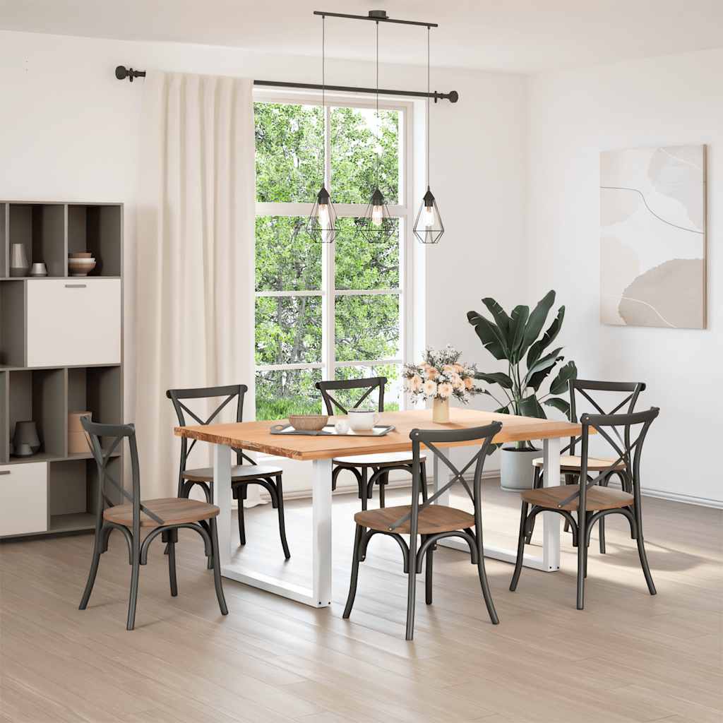 Dining Table Legs U-Shaped 2 pcs White 100x(72-73) cm Steel