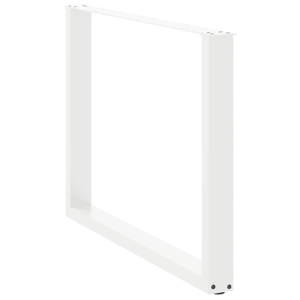 Dining Table Legs U-Shaped 2 pcs White 100x(72-73) cm Steel
