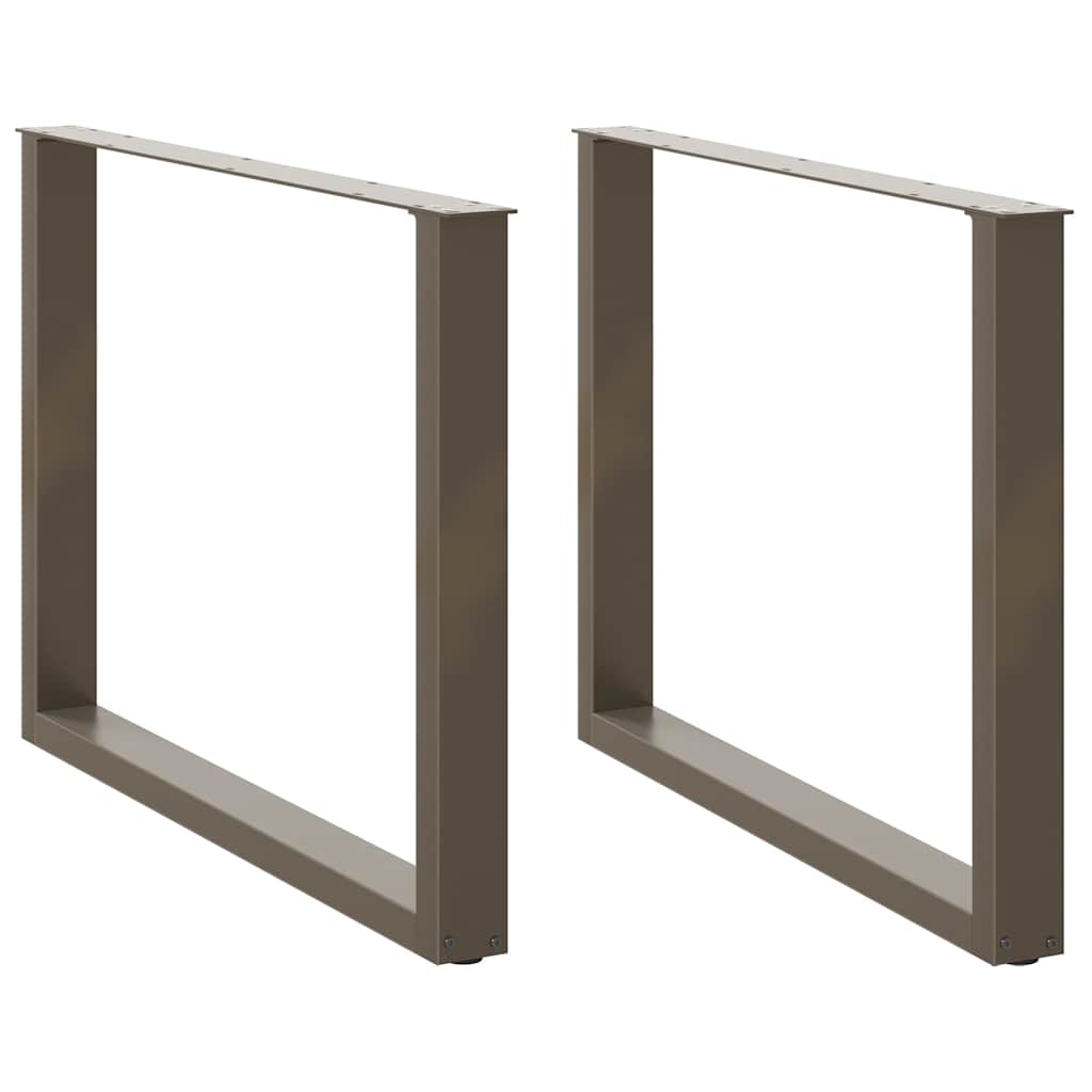 Dining Table Legs U-Shaped 2 pcs Natural Steel 100x(72-73) cm Steel