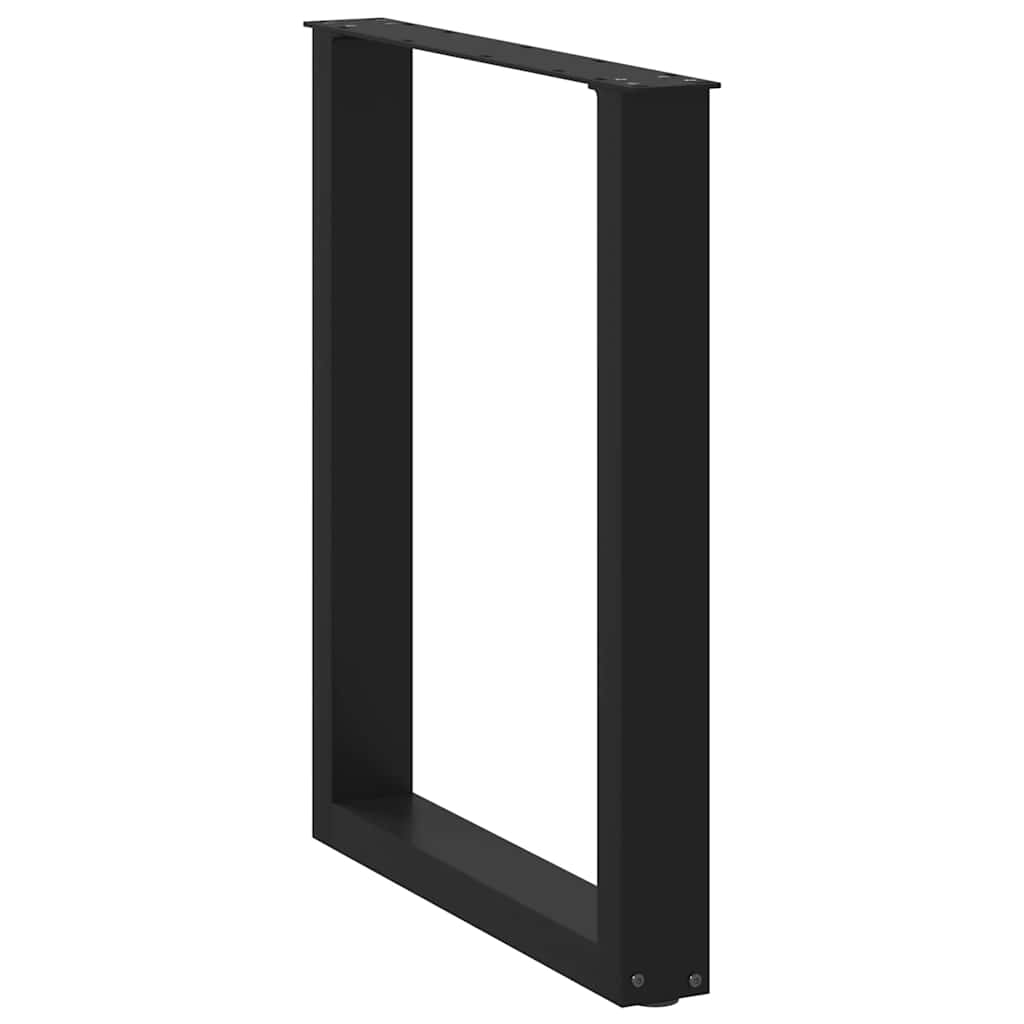 Dining Table Legs U-Shaped 3 pcs Black 70x(72-73) cm Steel