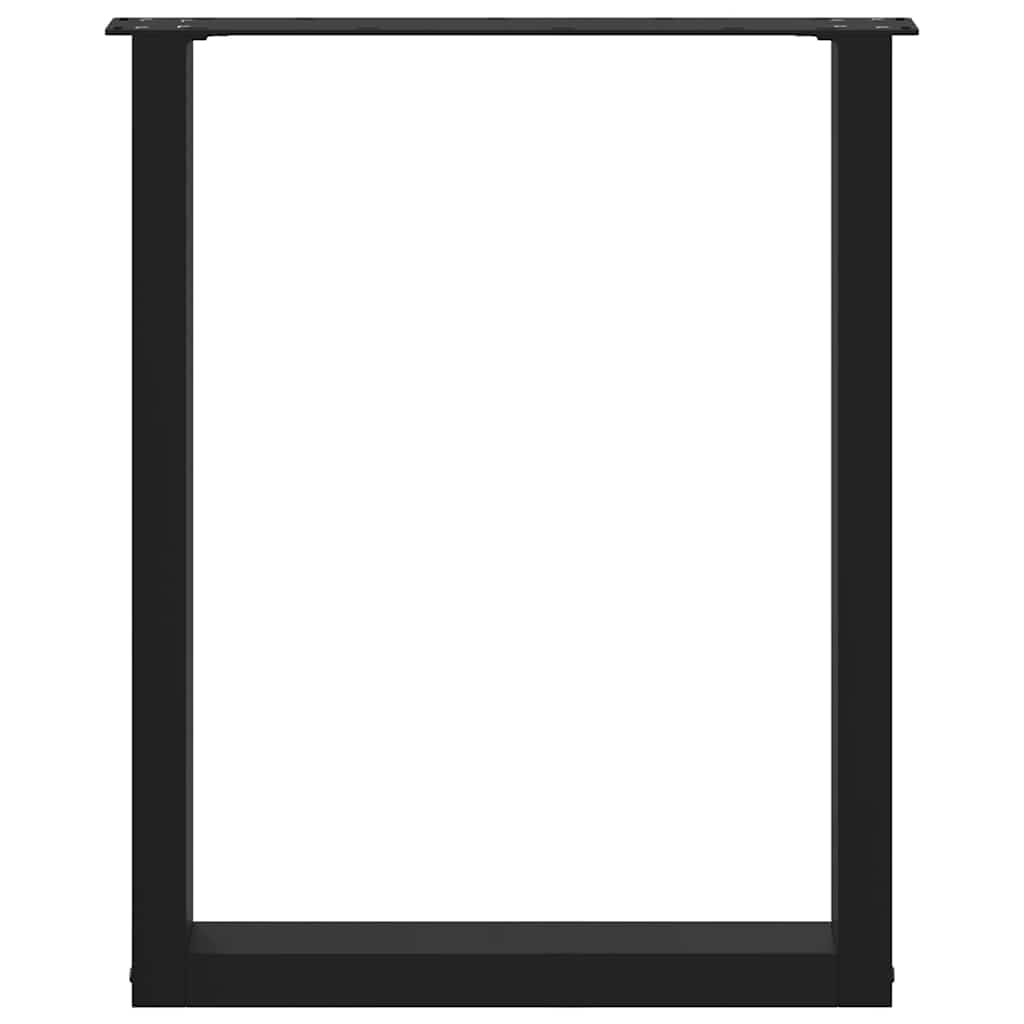 Dining Table Legs U-Shaped 3 pcs Black 70x(72-73) cm Steel