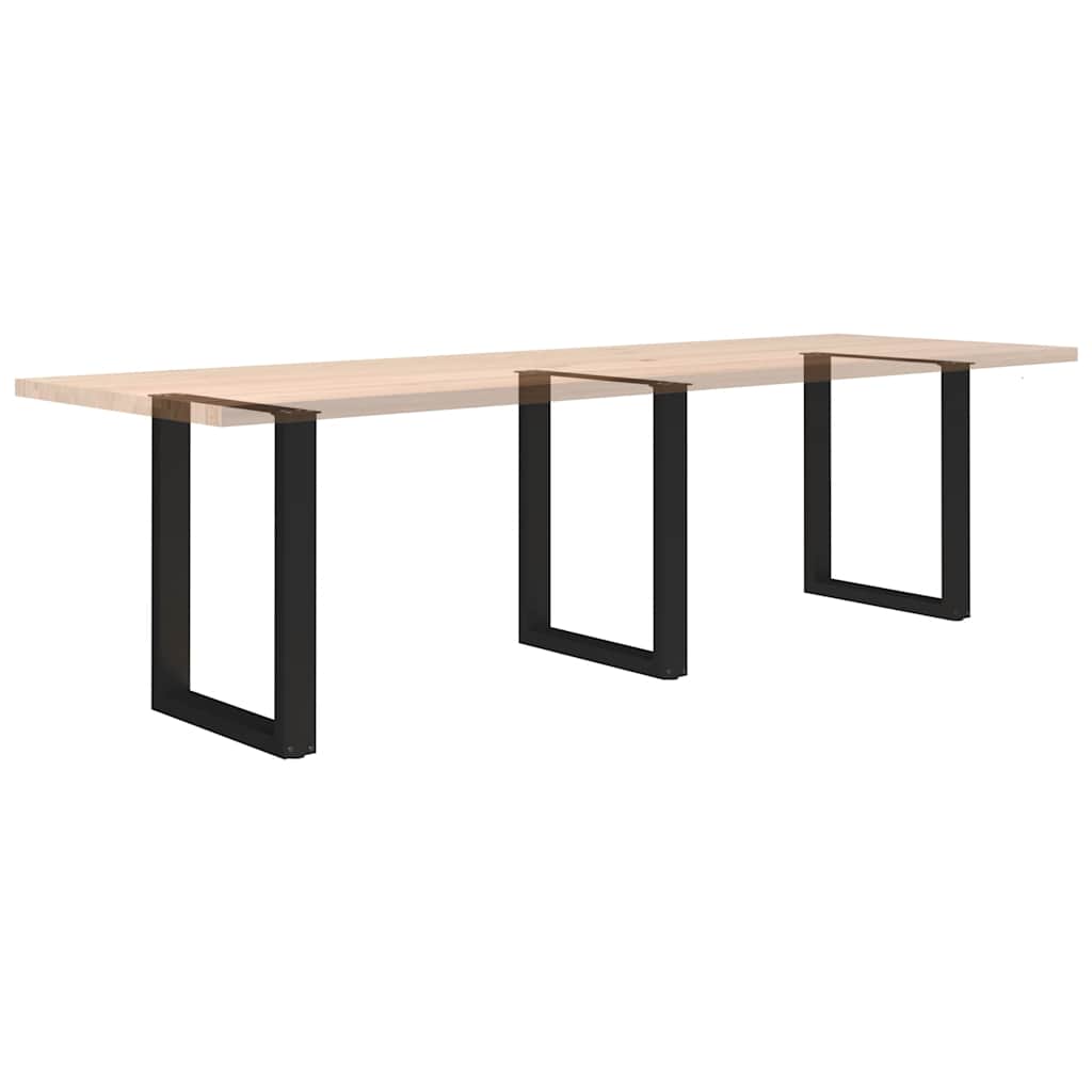 Dining Table Legs U-Shaped 3 pcs Black 70x(72-73) cm Steel