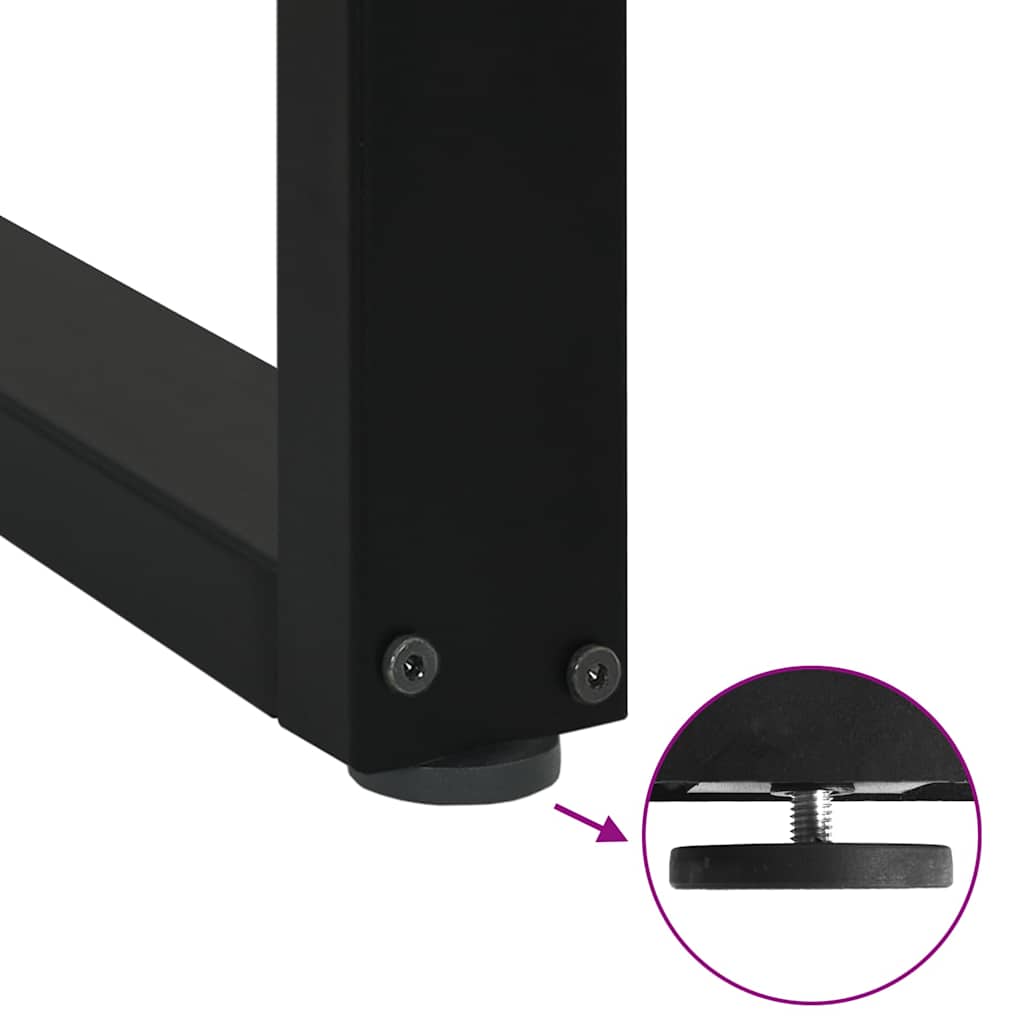 Dining Table Legs U-Shaped 3 pcs Black 70x(72-73) cm Steel