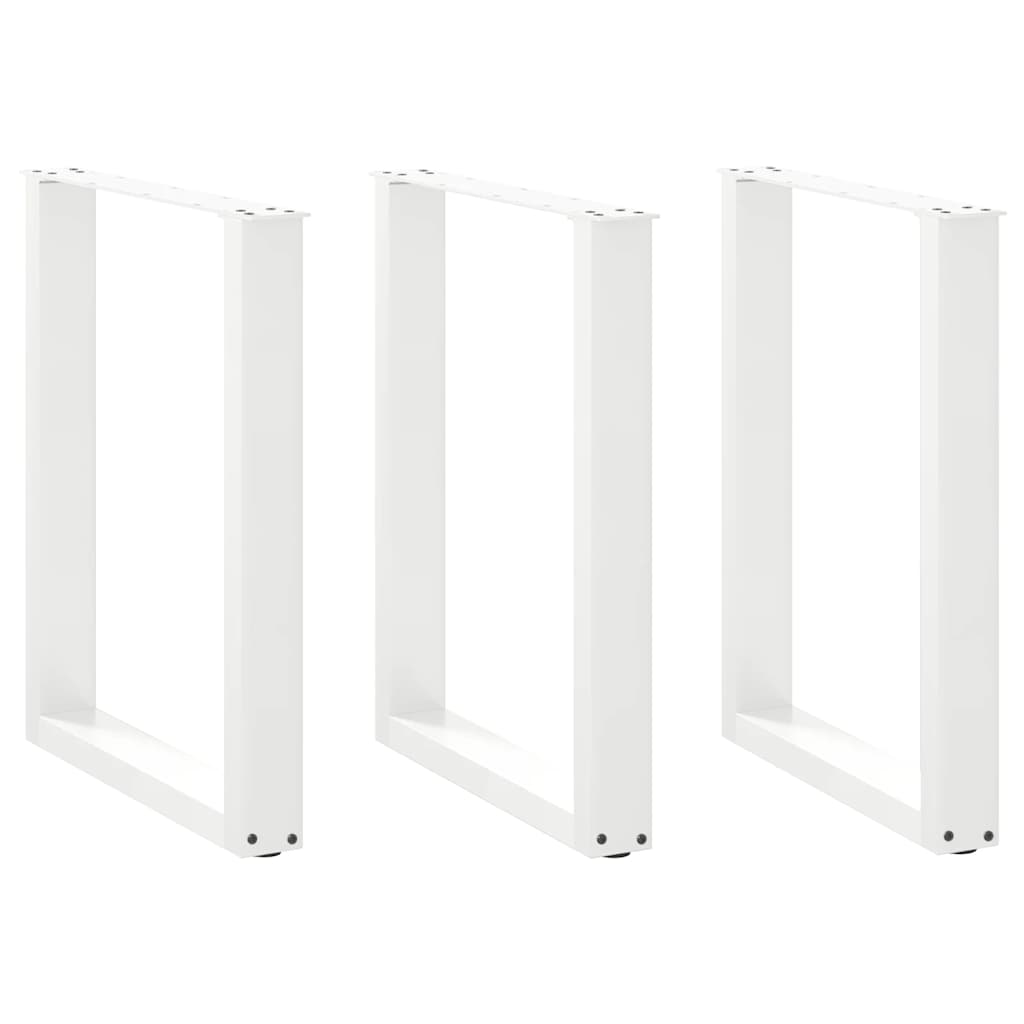 Dining Table Legs U-Shaped 3 pcs White 70x(72-73) cm Steel