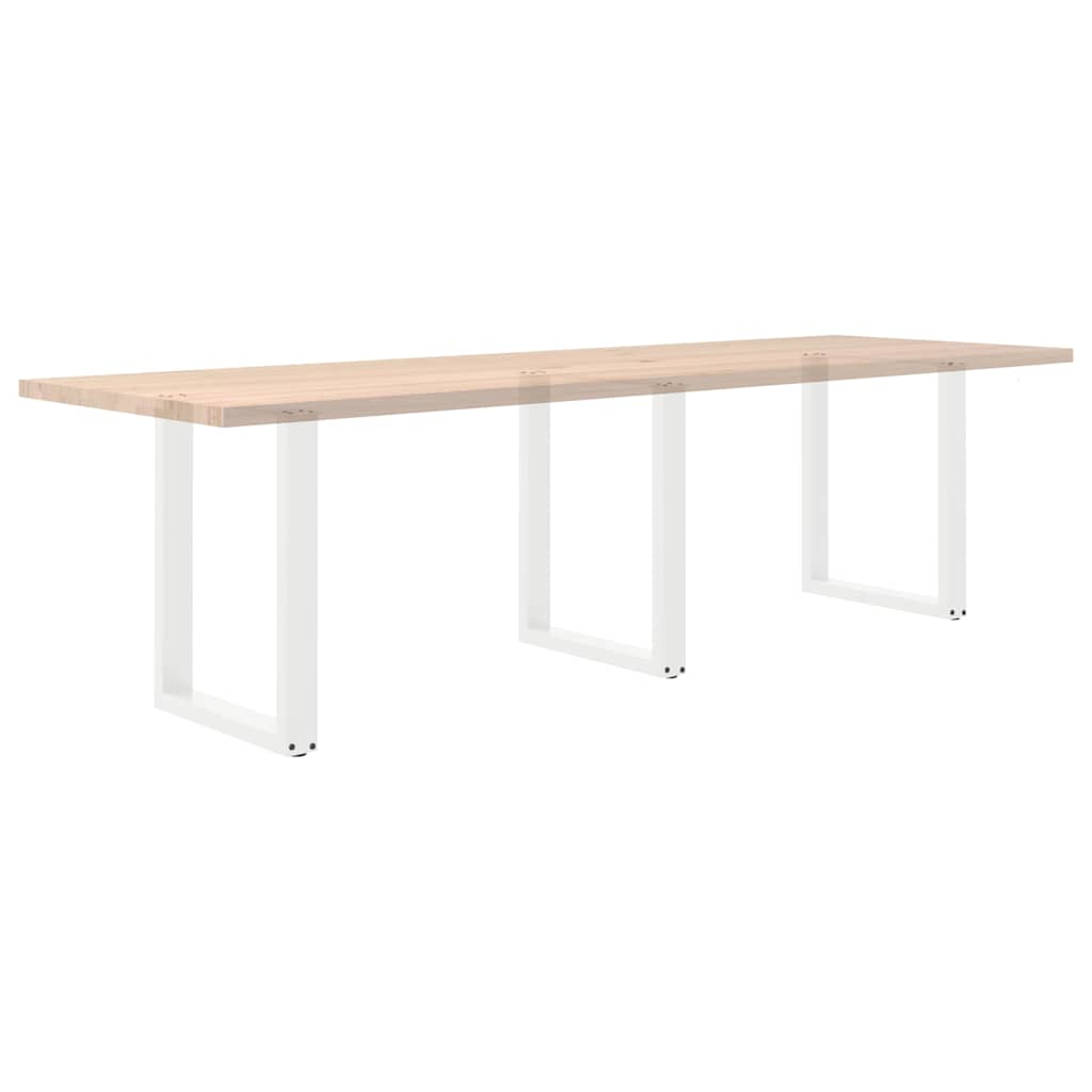 Dining Table Legs U-Shaped 3 pcs White 70x(72-73) cm Steel