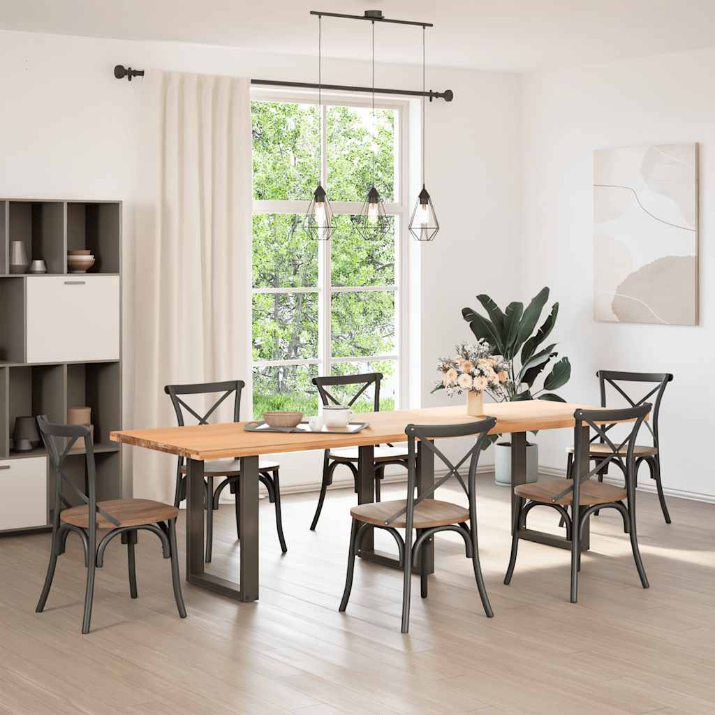 Dining Table Legs U-Shaped 3 pcs Natural Steel 70x(72-73) cm Steel