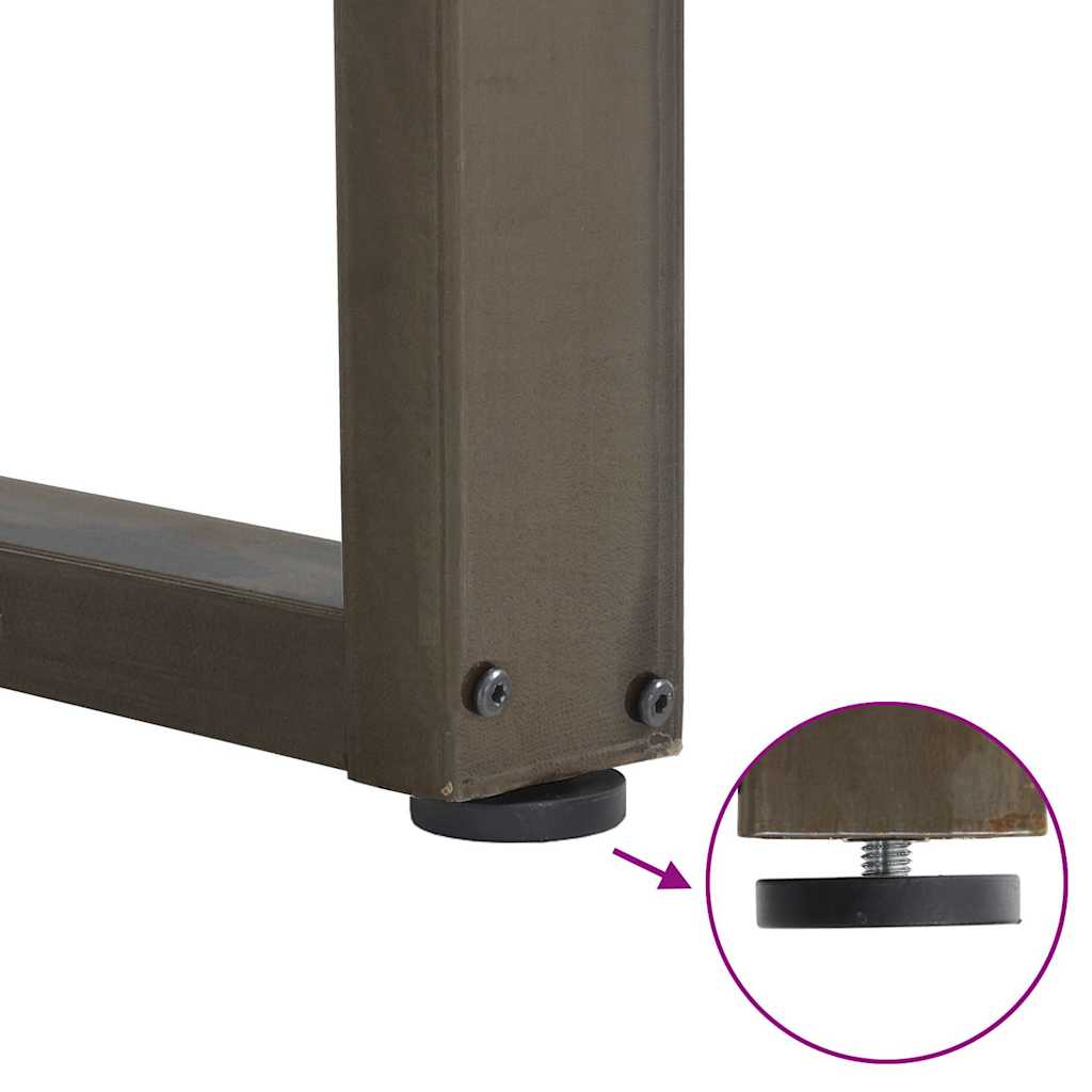 Dining Table Legs U-Shaped 3 pcs Natural Steel 70x(72-73) cm Steel