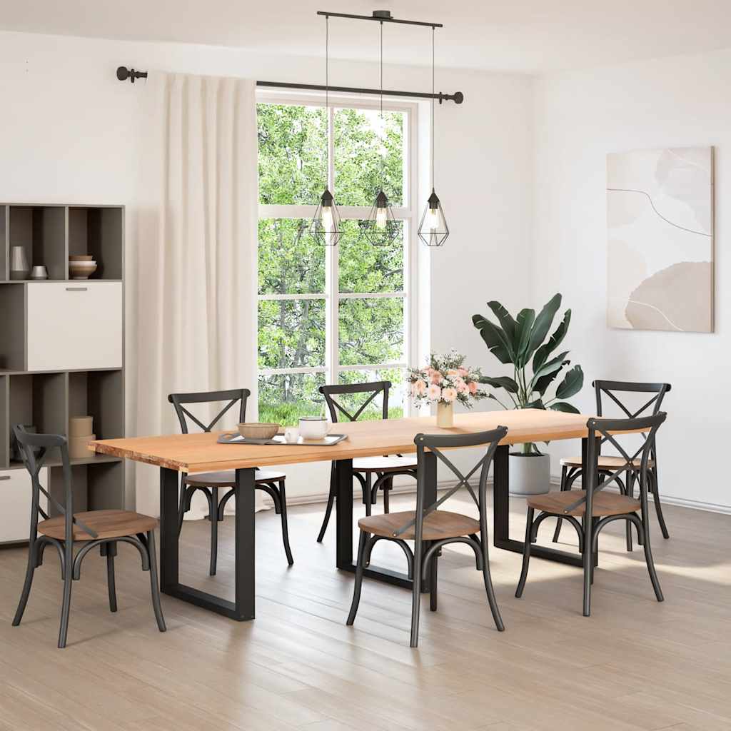 Dining Table Legs U-Shaped 3 pcs Black 80x(72-73) cm Steel