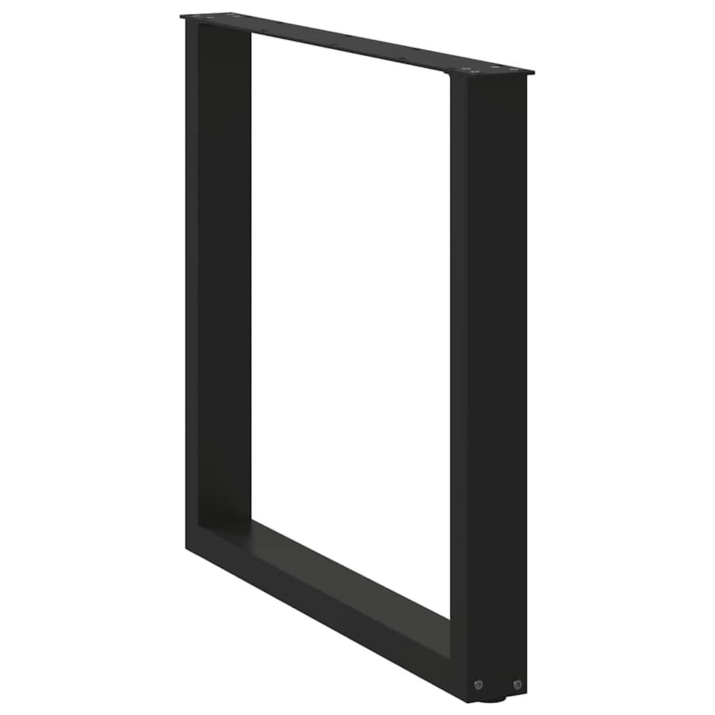 Dining Table Legs U-Shaped 3 pcs Black 80x(72-73) cm Steel