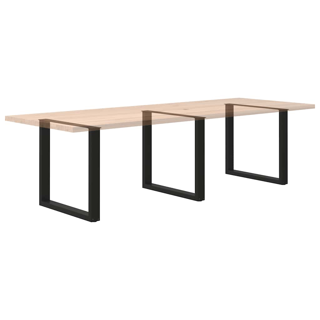 Dining Table Legs U-Shaped 3 pcs Black 80x(72-73) cm Steel