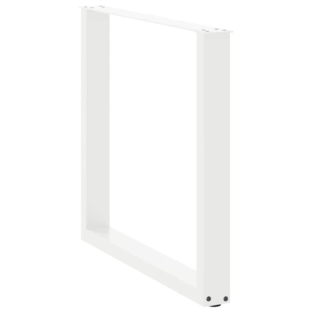 Dining Table Legs U-Shaped 3 pcs White 80x(72-73) cm Steel