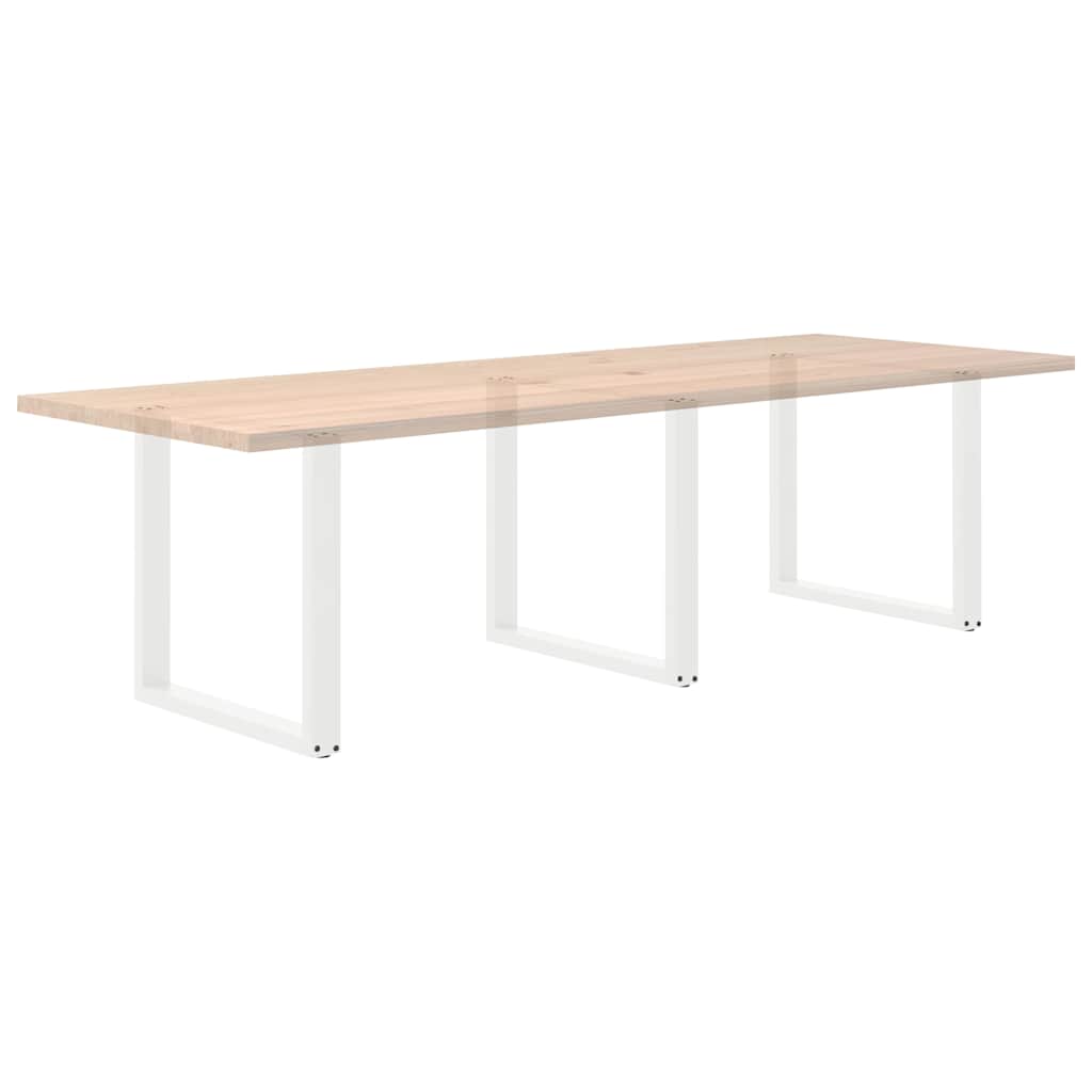 Dining Table Legs U-Shaped 3 pcs White 80x(72-73) cm Steel