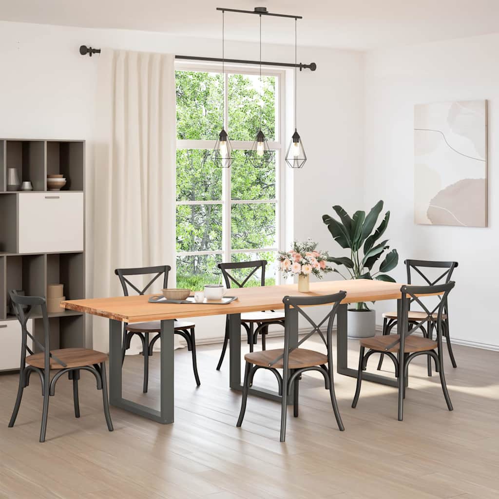 Dining Table Legs U-Shaped 3 pcs Anthracite 80x(72-73) cm Steel