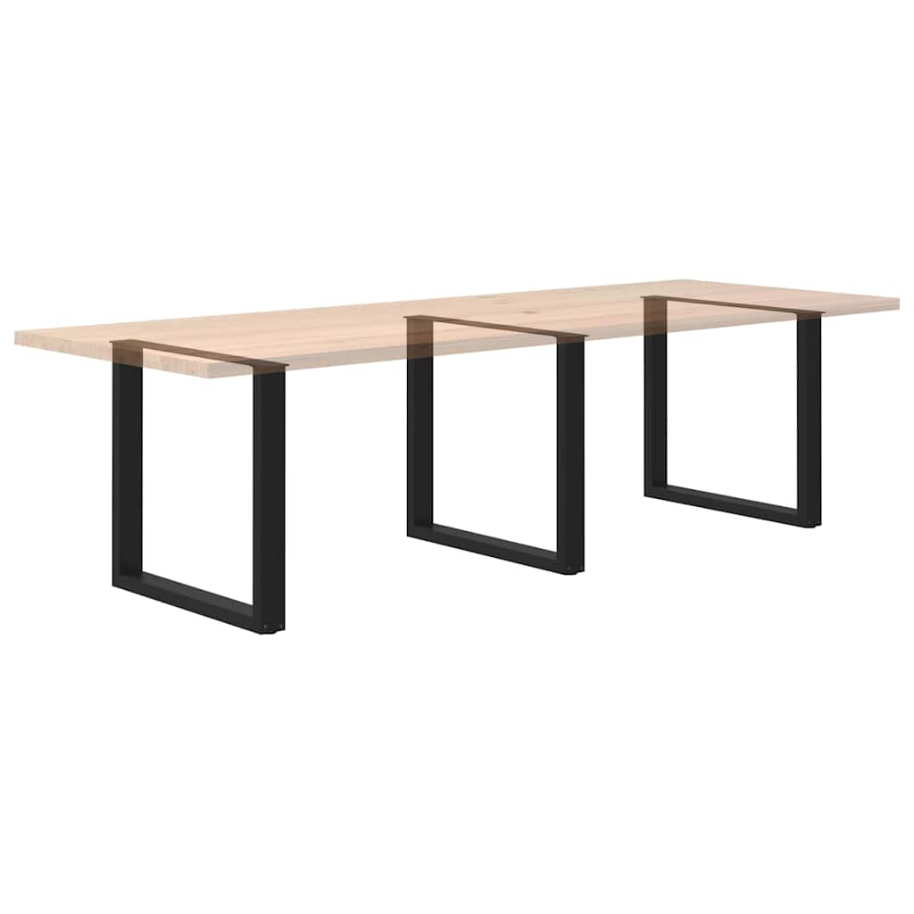 Dining Table Legs U-Shaped 3 pcs Black 90x(72-73) cm Steel