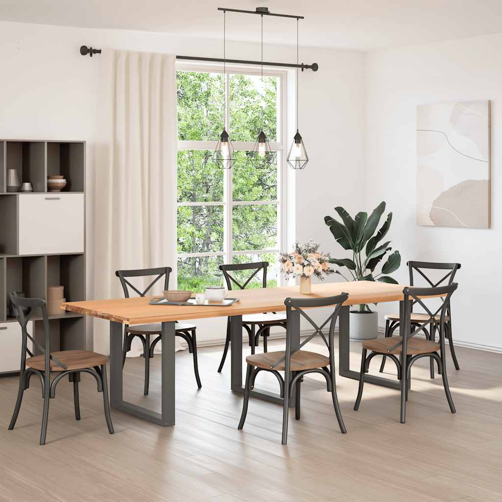 Dining Table Legs U-Shaped 3 pcs Anthracite 90x(72-73) cm Steel