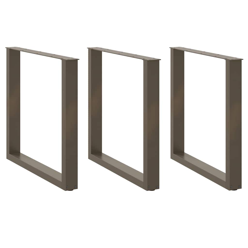 Dining Table Legs U-Shaped 3 pcs Natural Steel 90x(72-73) cm Steel
