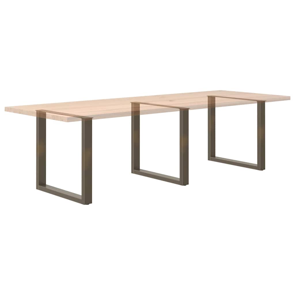 Dining Table Legs U-Shaped 3 pcs Natural Steel 90x(72-73) cm Steel