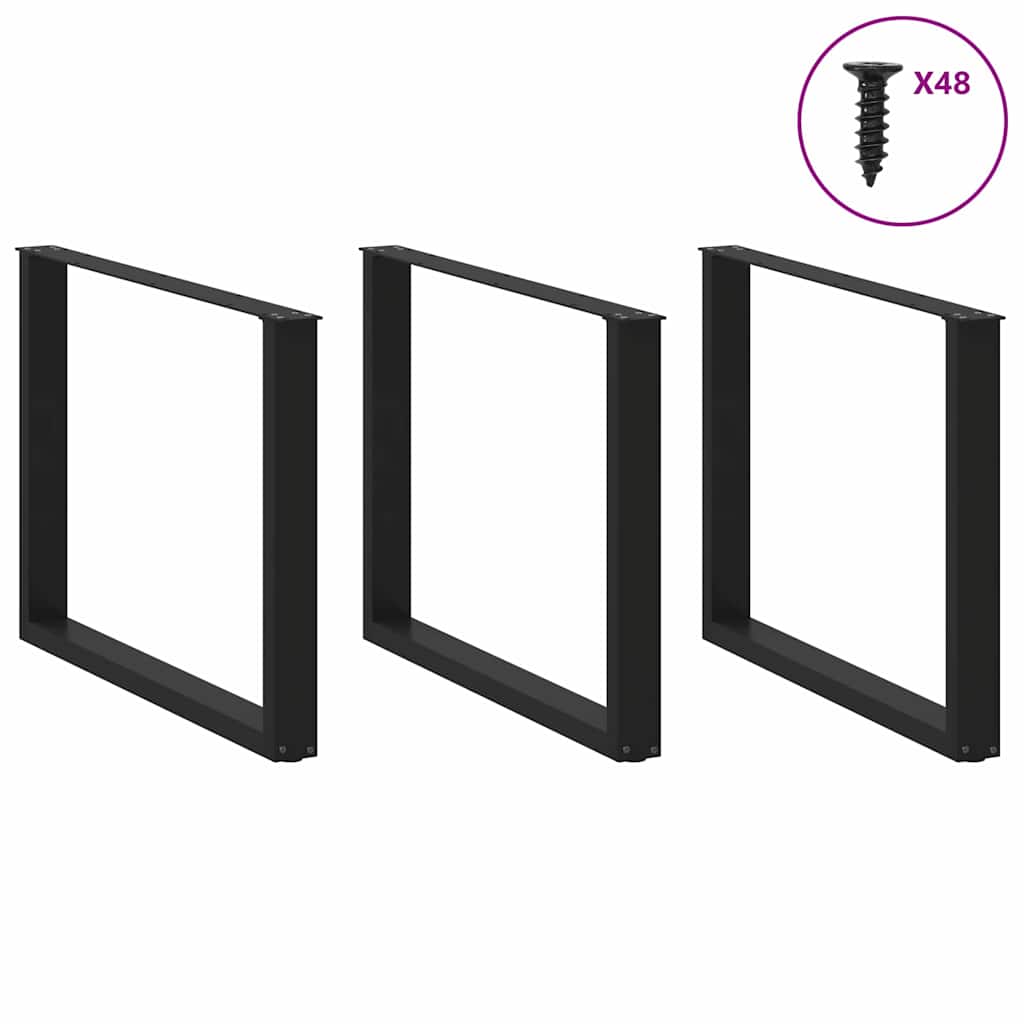 Coffee Table Leg | Set of 2 | Black | Powder-coated steel | Standard