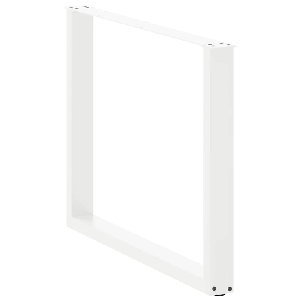 Dining Table Legs U-Shaped 3 pcs White 100x(72-73) cm Steel