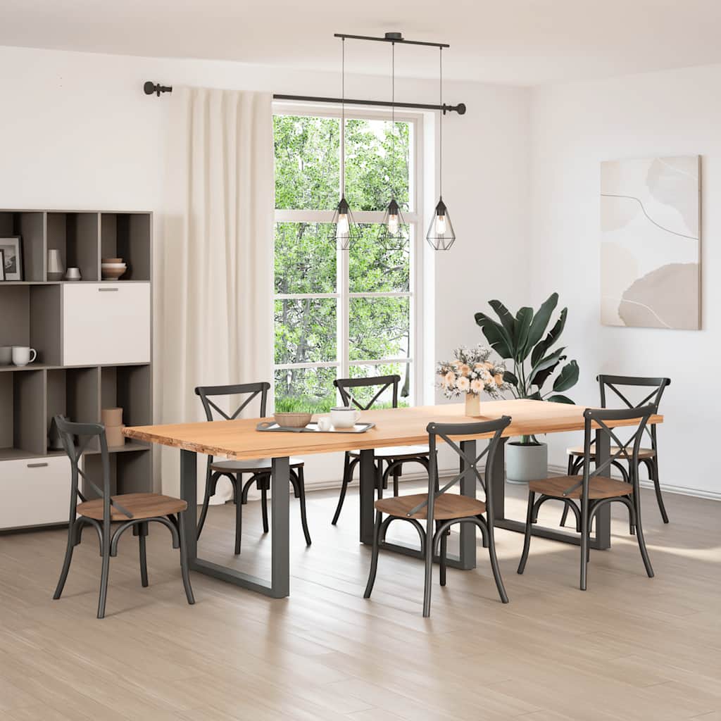 Dining Table Legs U-Shaped 3 pcs Anthracite 100x(72-73) cm Steel