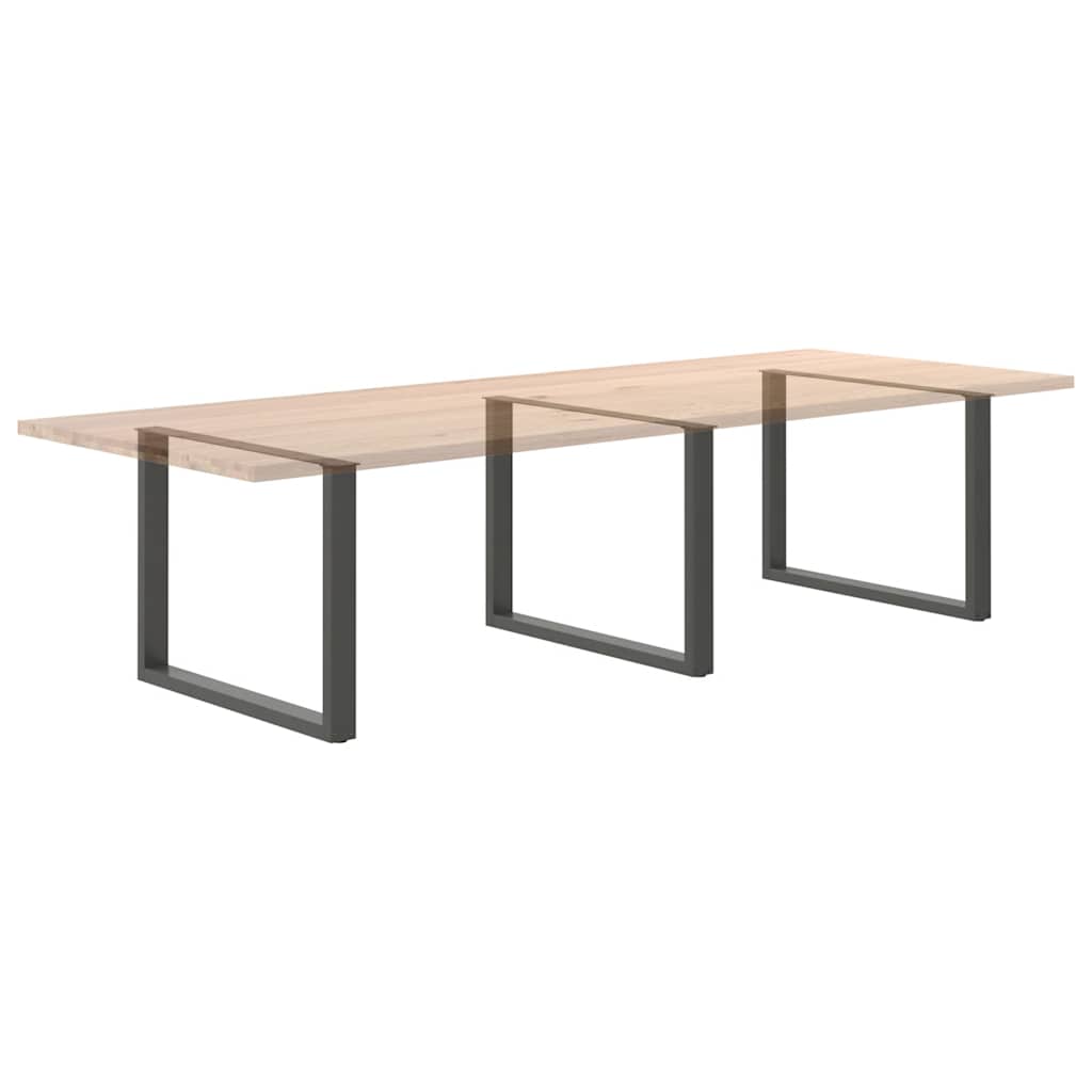 Dining Table Legs U-Shaped 3 pcs Anthracite 100x(72-73) cm Steel