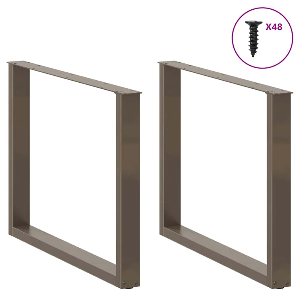Dining Table Legs U-Shaped 3 pcs Natural Steel 100x(72-73) cm Steel