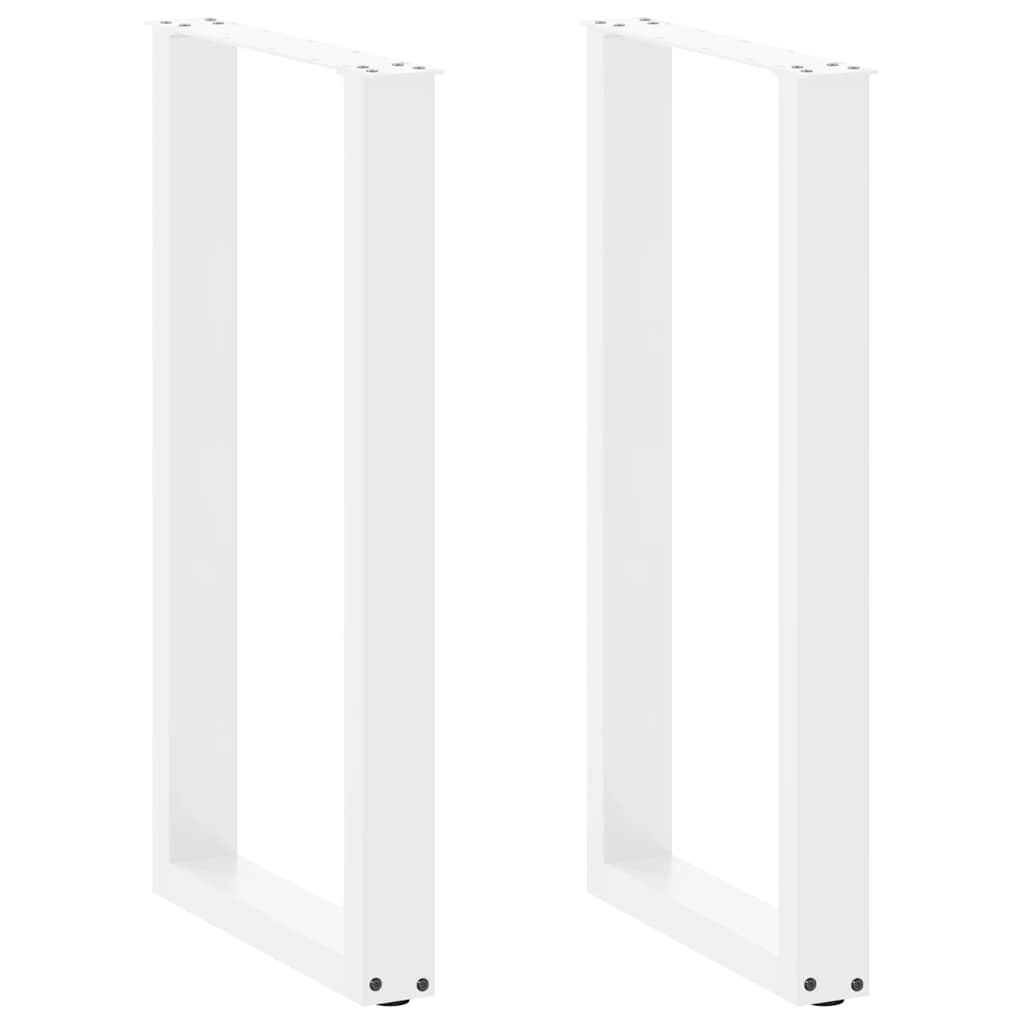Bar Table Legs U-Shaped 2 pcs White 50x(90-91) cm Steel