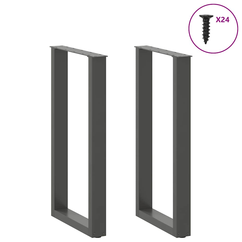 Bar Table Legs U-Shaped 2 pcs Anthracite 50x(90-91) cm Steel
