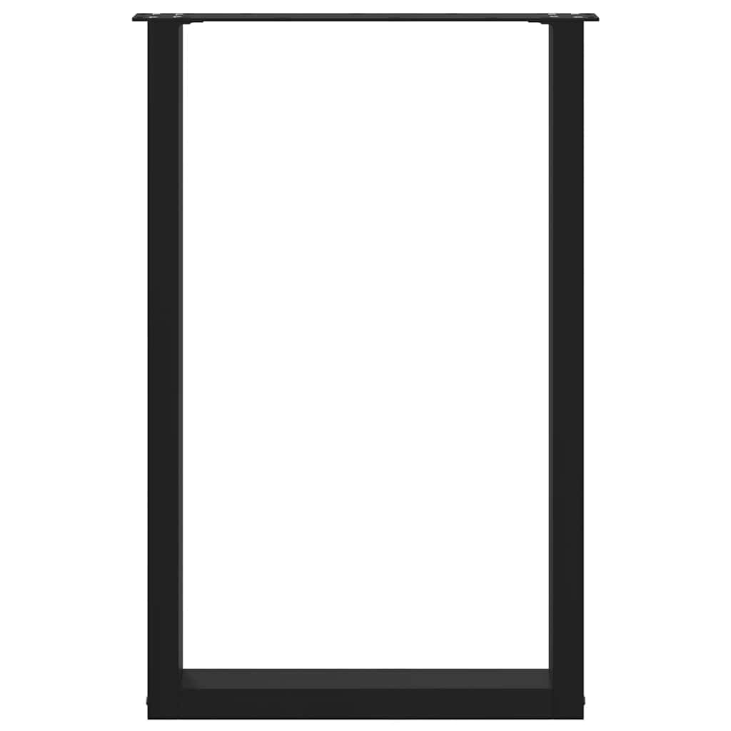 Bar Table Legs U-Shaped 2 pcs Black 60x(90-91) cm Steel