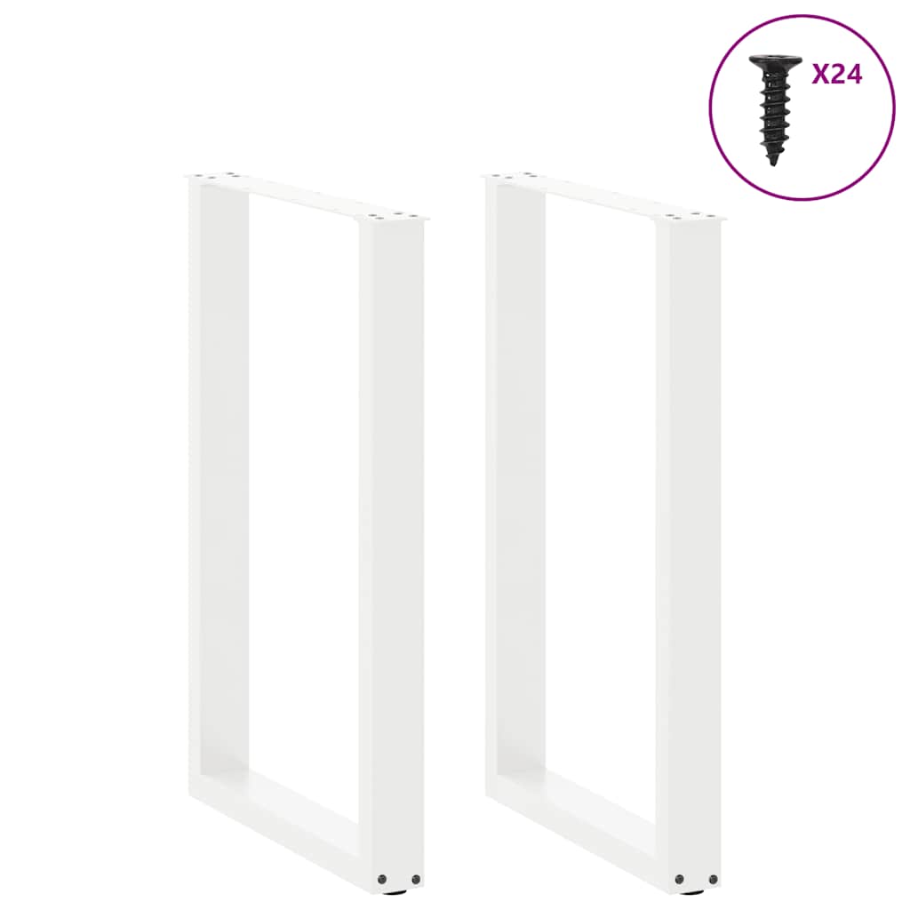 Bar Table Legs U-Shaped 2 pcs White 60x(90-91) cm Steel