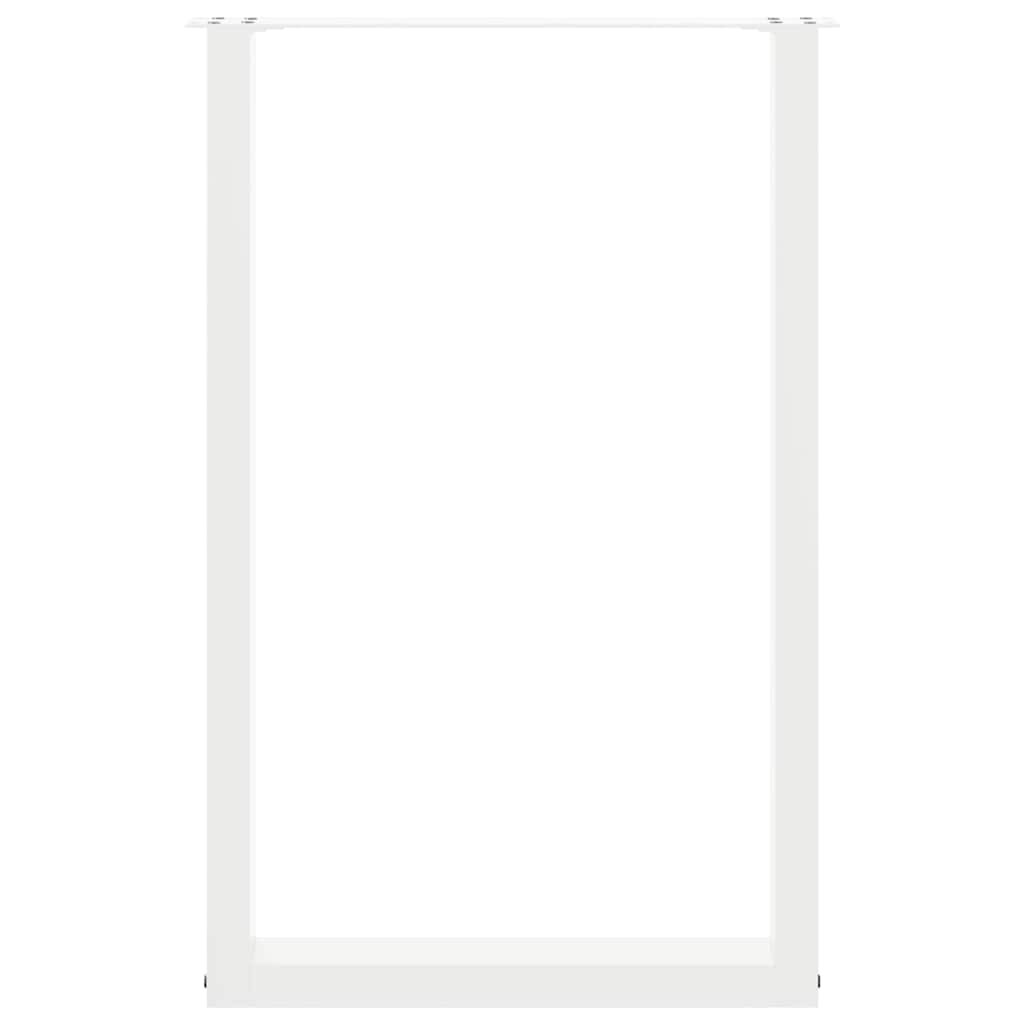 Bar Table Legs U-Shaped 2 pcs White 60x(90-91) cm Steel