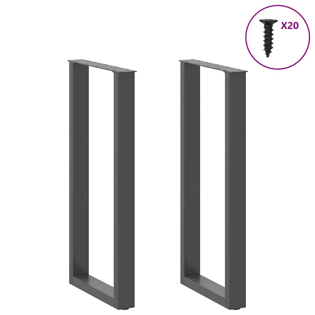 Bar Table Legs U-Shaped 2 pcs Anthracite 40x(100-101) cm Steel
