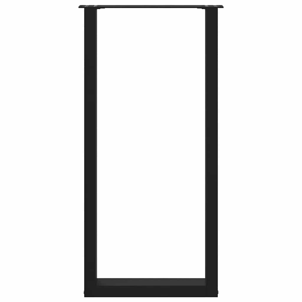 Bar Table Legs U-Shaped 2 pcs Black 50x(100-101) cm Steel