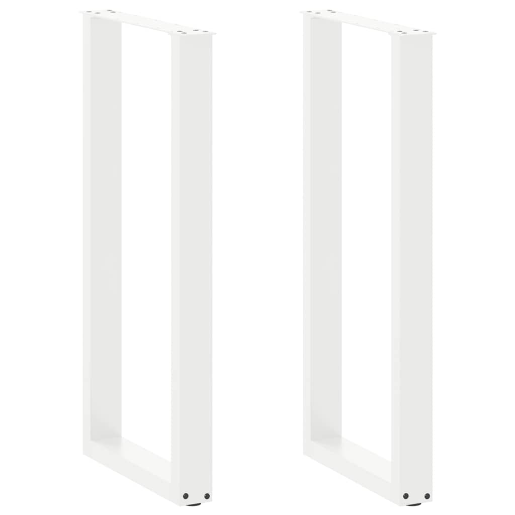 Bar Table Legs U-Shaped 2 pcs White 50x(100-101) cm Steel