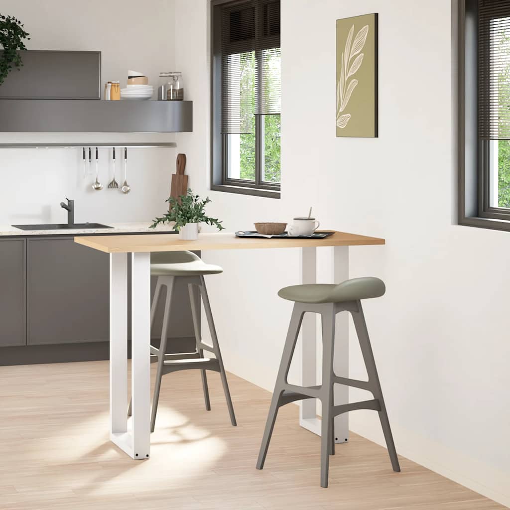 Bar Table Legs U-Shaped 2 pcs White 50x(100-101) cm Steel