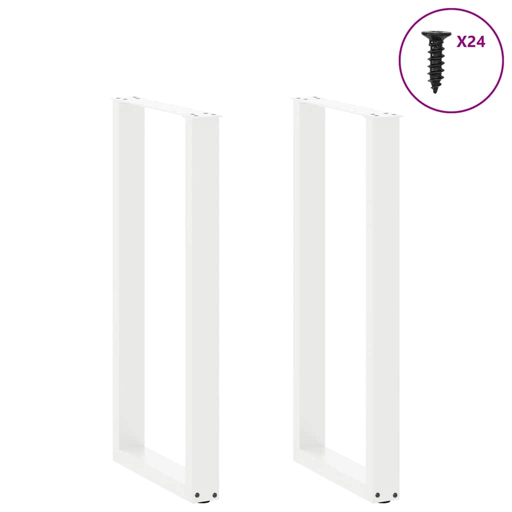 Bar Table Legs U-Shaped 2 pcs White 50x(100-101) cm Steel