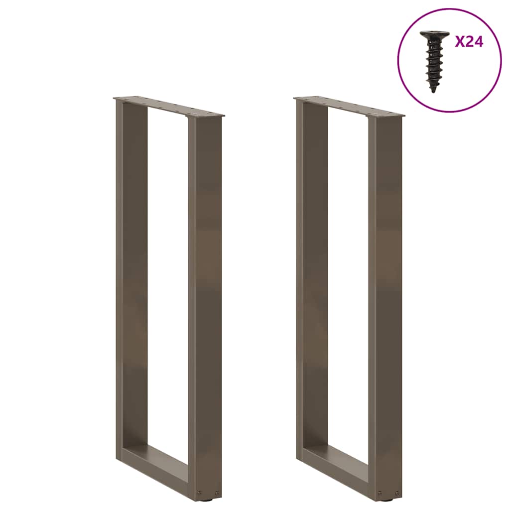 Bar Table Legs U-Shaped 2 pcs Natural Steel 50x(100-101) cm Steel