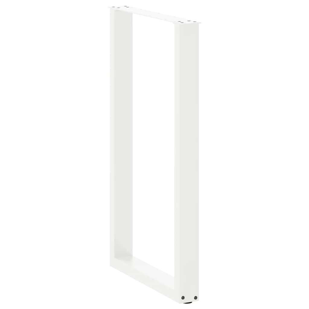 Bar Table Legs U-Shaped 2 pcs White 60x(100-101) cm Steel