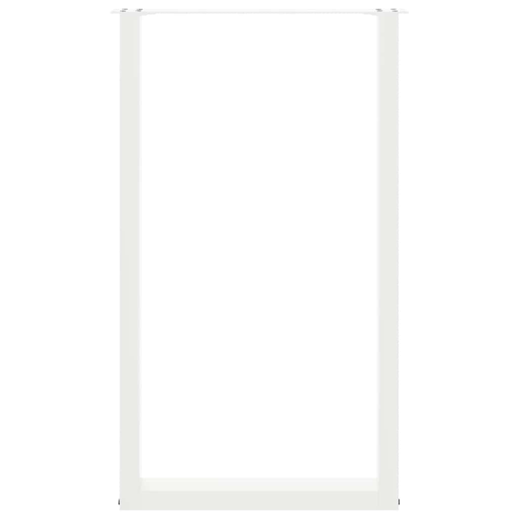 Bar Table Legs U-Shaped 2 pcs White 60x(100-101) cm Steel