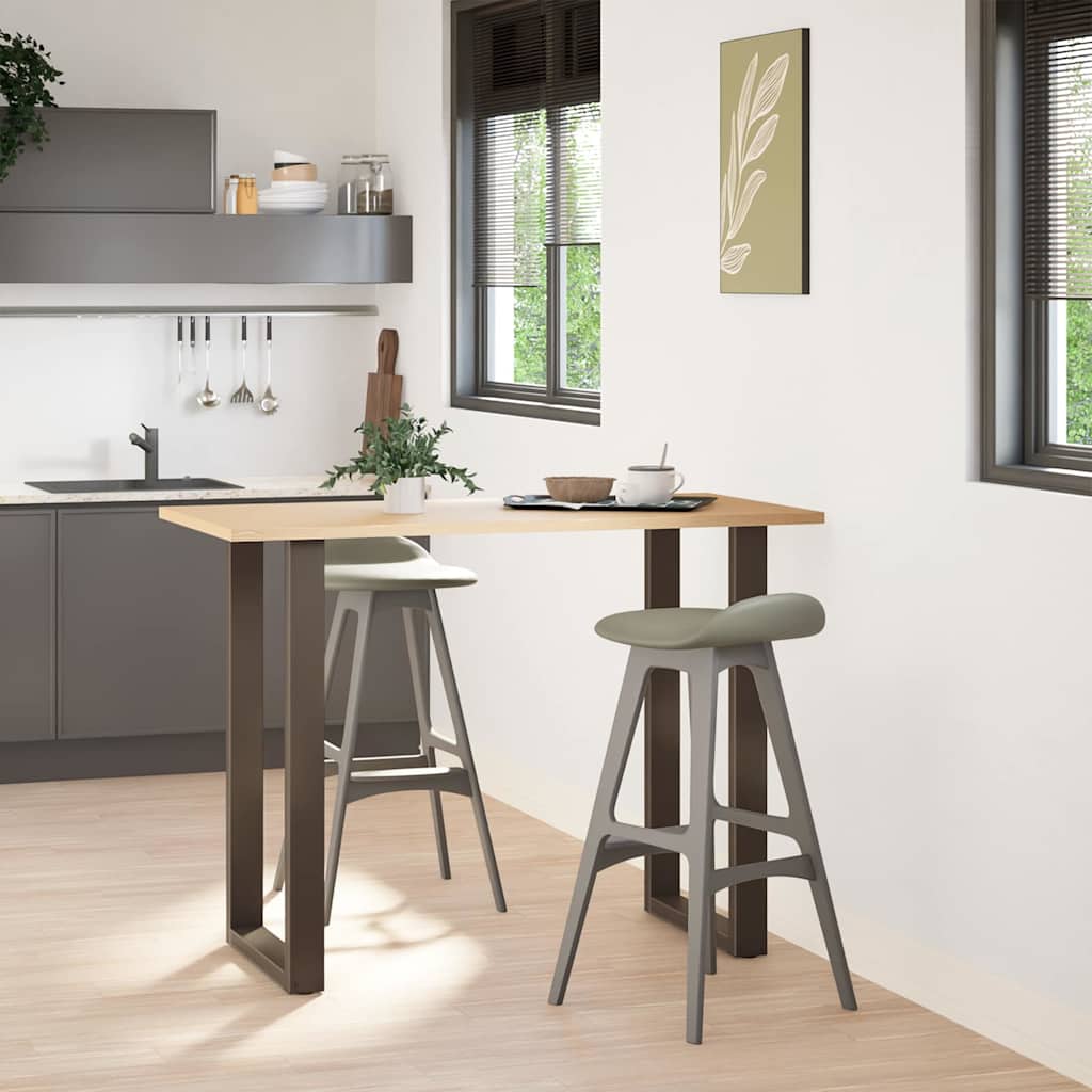 Bar Table Legs U-Shaped 2 pcs Natural Steel 60x(100-101) cm Steel