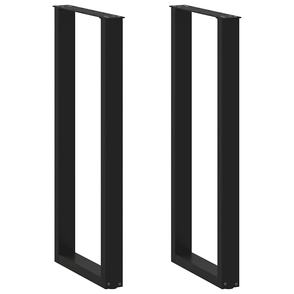 Bar Table Legs U-Shaped 2 pcs Black 50x(110-111) cm Steel