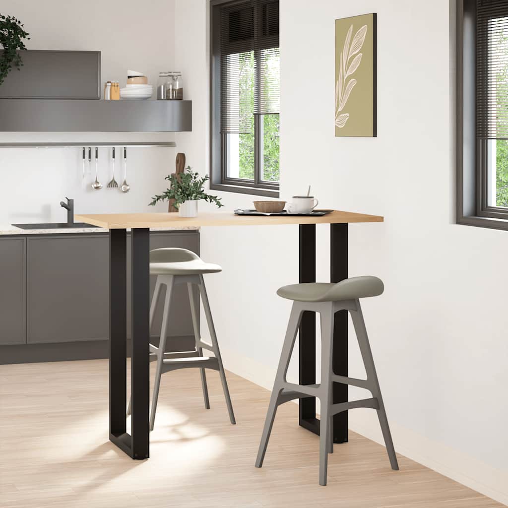 Bar Table Legs U-Shaped 2 pcs Black 50x(110-111) cm Steel