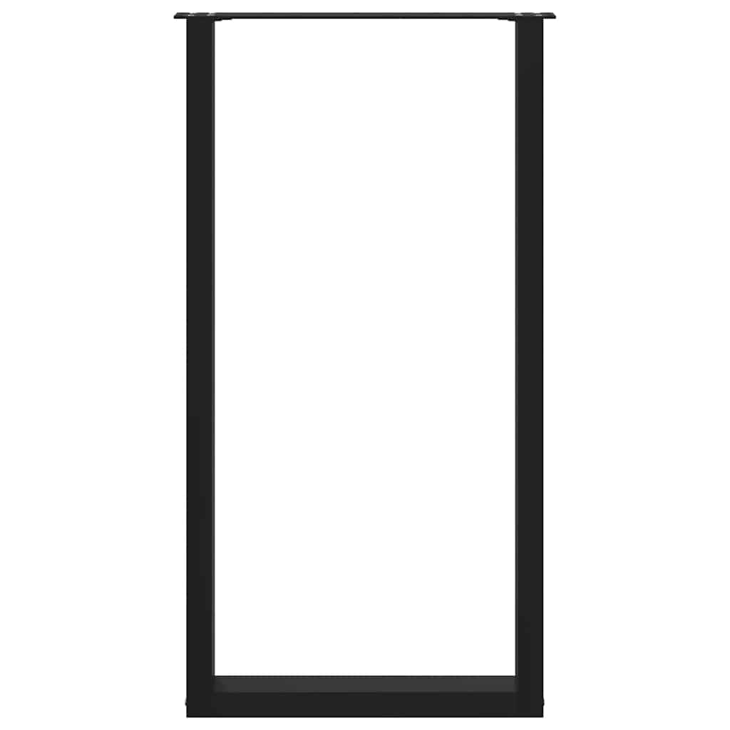 Bar Table Legs U-Shaped 2 pcs Black 60x(110-111) cm Steel