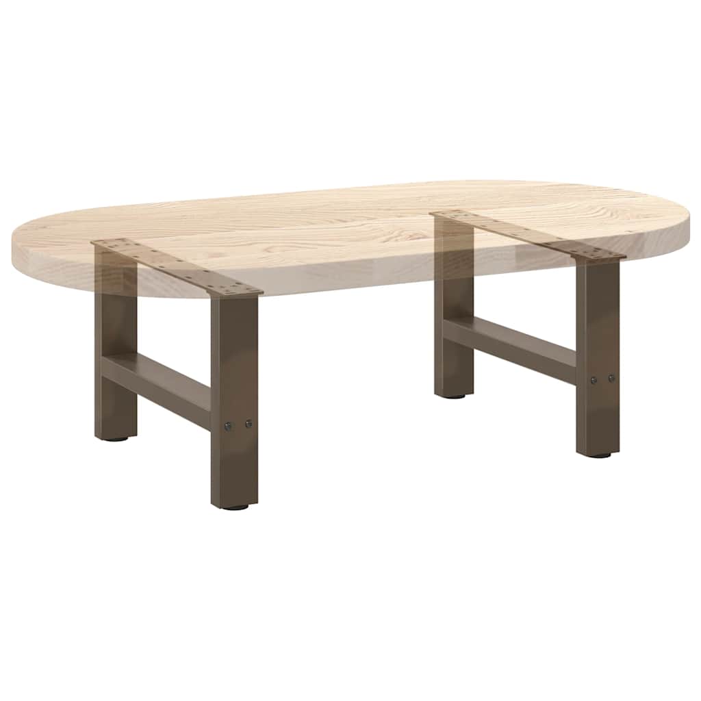 Coffee Table Legs Natural Steel 2 pcs 50x(30-31) cm Steel
